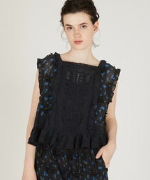 crinkle crinkle crinkle | 【crinkle crinkle crinkle】sheer flower vest blouse/シアーフラワーベストブラウス(シャツ/ブラウス)