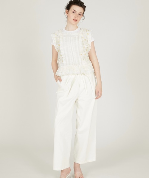 crinkle crinkle crinkle(クリンクルクリンクルクリンクル)の「【crinkle crinkle crinkle】sheer flower vest blouse/シアーフラワーベストブラウス(シャツ/ブラウス・レディース・アイボリー/ブラック・FREE)」の14枚目の写真