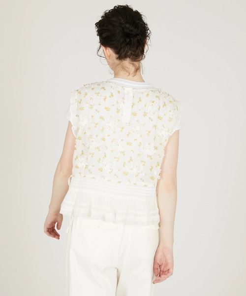 crinkle crinkle crinkle(クリンクルクリンクルクリンクル)の「【crinkle crinkle crinkle】sheer flower vest blouse/シアーフラワーベストブラウス(シャツ/ブラウス・レディース・アイボリー/ブラック・FREE)」の16枚目の写真