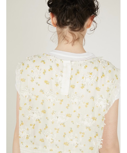 crinkle crinkle crinkle(クリンクルクリンクルクリンクル)の「【crinkle crinkle crinkle】sheer flower vest blouse/シアーフラワーベストブラウス(シャツ/ブラウス・レディース・アイボリー/ブラック・FREE)」の9枚目の写真
