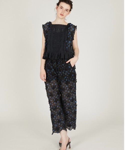 crinkle crinkle crinkle(クリンクルクリンクルクリンクル)の「【crinkle crinkle crinkle】sheer flower vest blouse/シアーフラワーベストブラウス(シャツ/ブラウス・レディース・アイボリー/ブラック・FREE)」の13枚目の写真