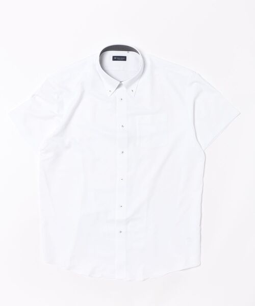 TOKYO SHIRTS(トウキョウシャツ)の「【吸水速乾】【COFREX】形態安定ノンアイロン ボタンダウン 半袖ビジネスワイシャツ (大きいサイズ)(ビジネスシャツ・メンズ・ホワイト・首回り45cm/首回り47cm)」の6枚目の写真