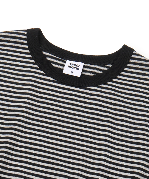 FREEMARIO（フリーマリオ）の「モノストライプリンガーTシャツ[ブラック]（Tシャツ/カットソー・レディース・ブラック・SMALL/MEDIUM）」の3枚目の写真
