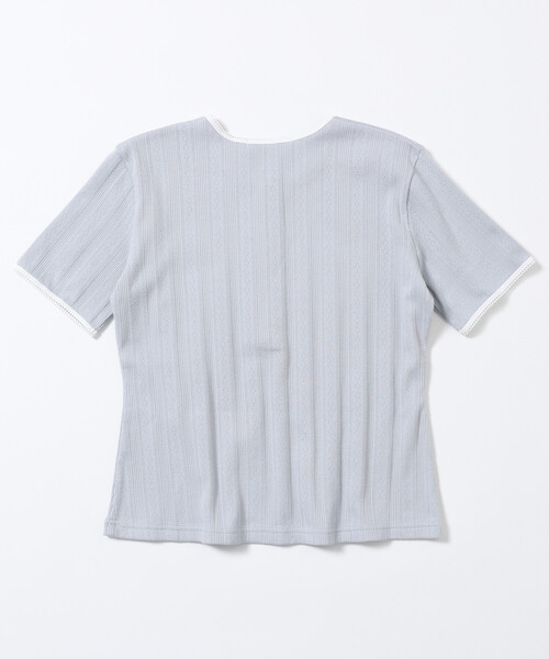 Firsthand（ファーストハンド）の「Firsthand/ファーストハンド ヘンリーネック 針抜きニット レースTシャツ（Tシャツ/カットソー・レディース・ホワイト/グレー/ブラック・フリー）」の17枚目の写真