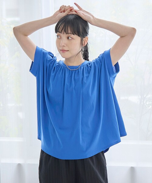 coen(コーエン)の「強撚コットン ギャザーデザインカットソー(Tシャツ/カットソー・レディース・オフホワイト/ダークグレー/ロイヤルブルー・M/L)」の22枚目の写真