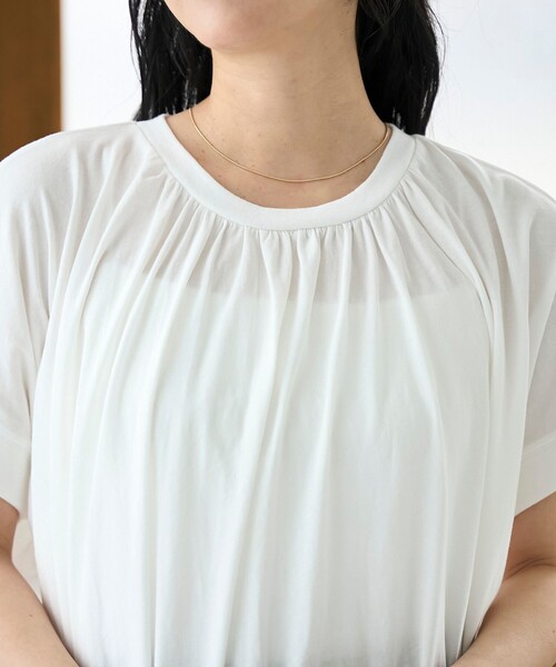 coen(コーエン)の「強撚コットン ギャザーデザインカットソー(Tシャツ/カットソー・レディース・オフホワイト/ダークグレー/ロイヤルブルー・M/L)」の16枚目の写真