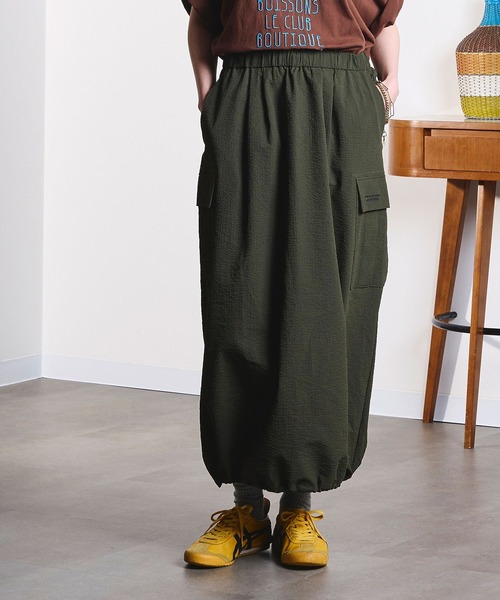THOUSAND MILE(サウザンドマイル)の「(GENE HEAVENS x THOUSAND MILE/)CARGO POCKET MAXI SKIRT(スカート・レディース・ブラウン/イエロー/ブラック/オリーブ・ONE SIZE)」の1枚目の写真