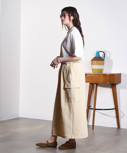 THOUSAND MILE(サウザンドマイル)の「(GENE HEAVENS x THOUSAND MILE/)CARGO POCKET MAXI SKIRT(スカート・レディース・ブラウン/イエロー/ブラック/オリーブ・ONE SIZE)」の14枚目の写真
