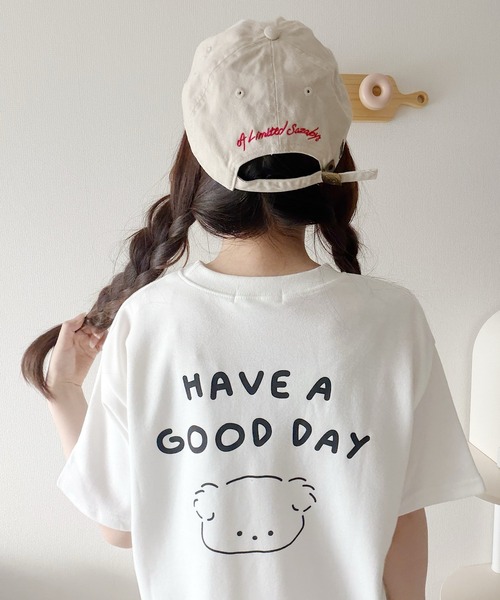 Nana（ナナ）の「ゆる犬イラストTシャツ（Tシャツ/カットソー・レディース・ホワイト/スカイブルー/ブラック・FREE）」の6枚目の写真