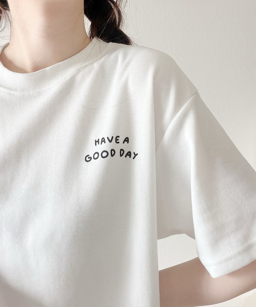 Nana（ナナ）の「ゆる犬イラストTシャツ（Tシャツ/カットソー・レディース・ホワイト/スカイブルー/ブラック・FREE）」の13枚目の写真
