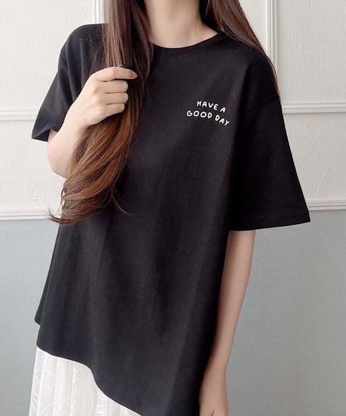 Nana（ナナ）の「ゆる犬イラストTシャツ（Tシャツ/カットソー・レディース・ホワイト/スカイブルー/ブラック・FREE）」の16枚目の写真