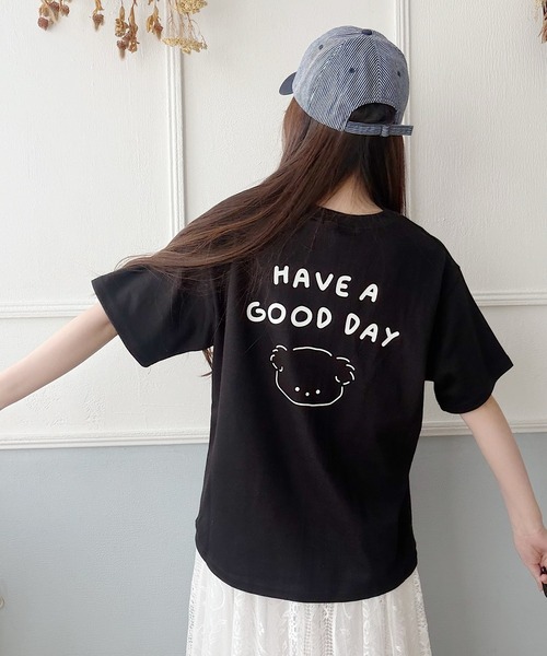 Nana（ナナ）の「ゆる犬イラストTシャツ（Tシャツ/カットソー・レディース・ホワイト/スカイブルー/ブラック・FREE）」の17枚目の写真