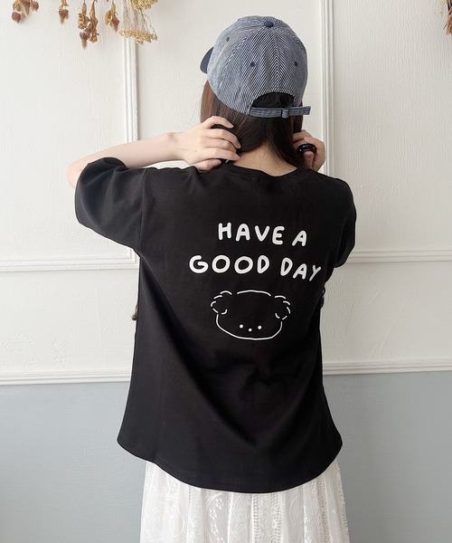 Nana（ナナ）の「ゆる犬イラストTシャツ（Tシャツ/カットソー・レディース・ホワイト/スカイブルー/ブラック・FREE）」の18枚目の写真