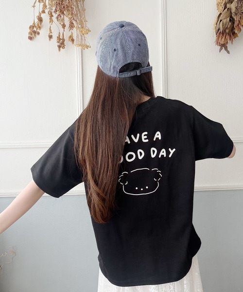 Nana（ナナ）の「ゆる犬イラストTシャツ（Tシャツ/カットソー・レディース・ホワイト/スカイブルー/ブラック・FREE）」の19枚目の写真