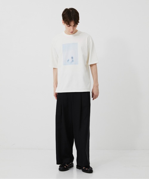 PUBLIC TOKYO（パブリックトウキョウ）の「FOGGY　TEE /夏服/クラフィックT/プリントT/アートT/洗濯可/コットン100%（Tシャツ/カットソー・メンズ・ブラック/ホワイト・1/2）」の21枚目の写真