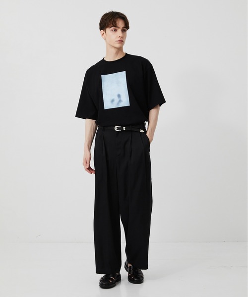 PUBLIC TOKYO（パブリックトウキョウ）の「FOGGY　TEE /夏服/クラフィックT/プリントT/アートT/洗濯可/コットン100%（Tシャツ/カットソー・メンズ・ブラック/ホワイト・1/2）」の13枚目の写真