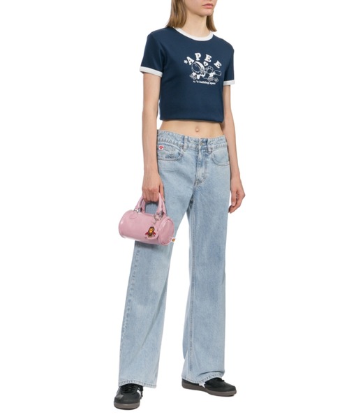 APEE BY A BATHING APE(エイピーバイアベイシングエイプ)の「PRINT CROP RINGER TEE(Tシャツ/カットソー・レディース・ネイビー/アイボリー/グレー・X-SMALL/SMALL)」の9枚目の写真
