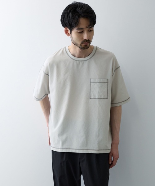 URBAN COLLECTION(アーバンコレクション)の「URBAN COLECTION メッシュ配色オーバーサイズクルーTシャツ(Tシャツ/カットソー・メンズ・グレー/ブラック/ブラウン・S/M/L/XL)」の9枚目の写真
