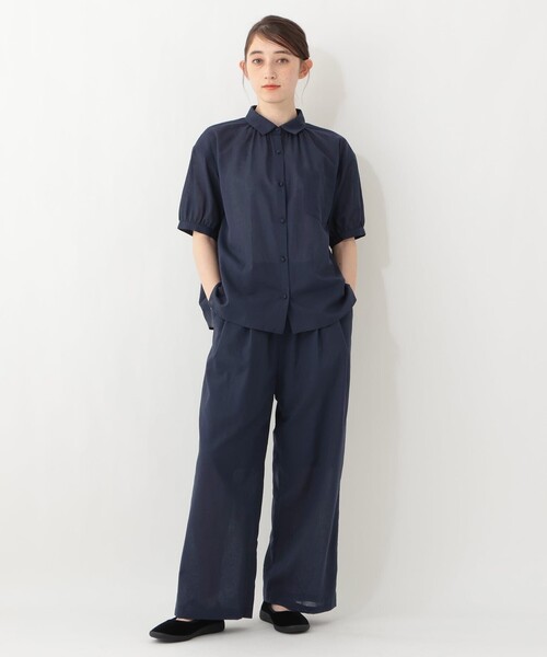 Afternoon Tea（アフタヌーンティー）の「リネン混イージーワイドパンツ（その他パンツ・レディース・ネイビー・MEDIUM）」の6枚目の写真