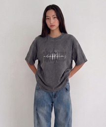 ABEEHUMS（アビハムズ）の「ピグメントシャドウレタリングTシャツ ABH365-102 チャコール（Tシャツ/カットソー）」