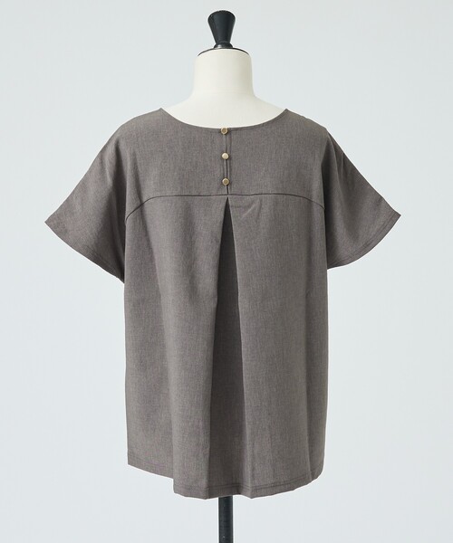 DESIGNWORKS（デザインワークス）の「【一部店舗限定】【セットアップ対応】リネン調後ろボタンブラウス（シャツ/ブラウス・レディース・ブラック/ライトグレー・フリー）」の15枚目の写真