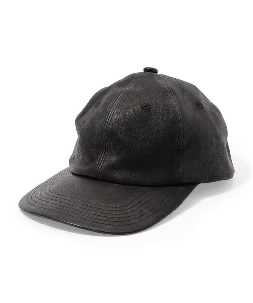 KIJIMA TAKAYUKI(キジマ タカユキ)の「KIJIMA TAKAYUKI DEERSKIN 6PANEL ディアレザーキャップ(キャップ・レディース・ブラック・FREE)」の1枚目の写真