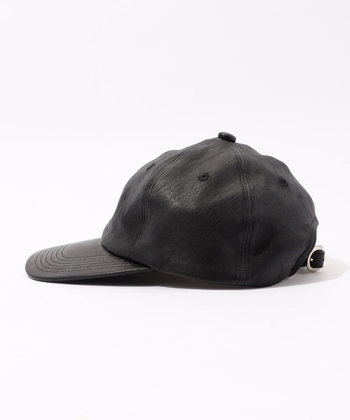 KIJIMA TAKAYUKI(キジマ タカユキ)の「KIJIMA TAKAYUKI DEERSKIN 6PANEL ディアレザーキャップ(キャップ・レディース・ブラック・FREE)」の3枚目の写真