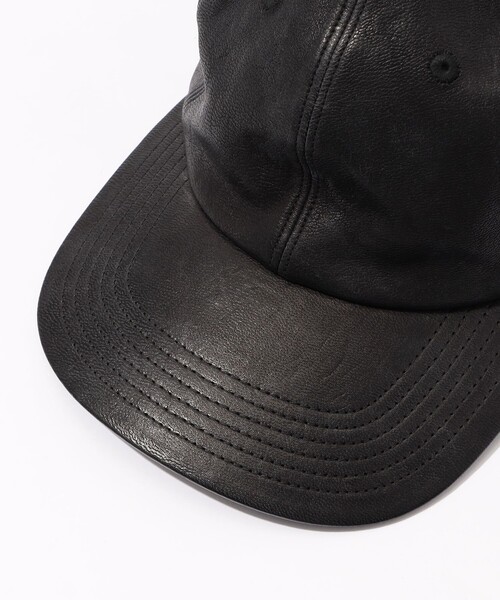 KIJIMA TAKAYUKI(キジマ タカユキ)の「KIJIMA TAKAYUKI DEERSKIN 6PANEL ディアレザーキャップ(キャップ・レディース・ブラック・FREE)」の5枚目の写真