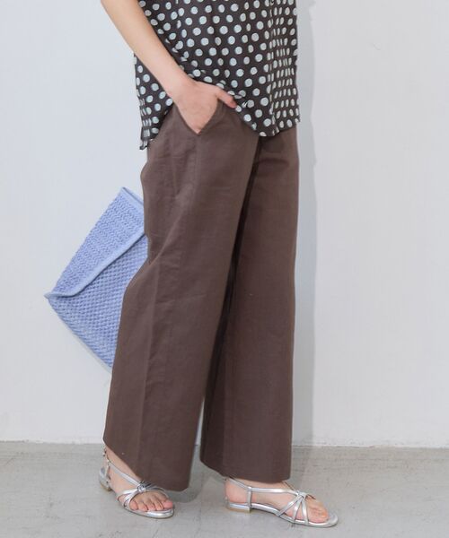 le.coeur blanc(ルクールブラン)の「【清涼感抜群】麻ワイドクロップドパンツ(その他パンツ・レディース・ブラウン/レッド/ネイビー/ベージュ・36/38)」の7枚目の写真