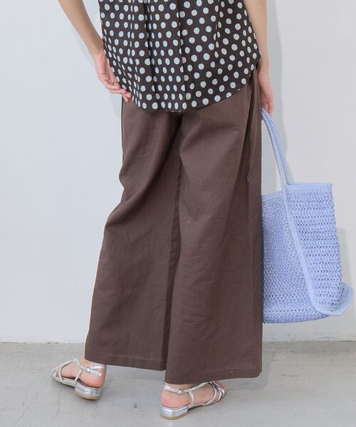 le.coeur blanc(ルクールブラン)の「【清涼感抜群】麻ワイドクロップドパンツ(その他パンツ・レディース・ブラウン/レッド/ネイビー/ベージュ・36/38)」の8枚目の写真