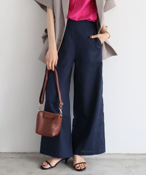 le.coeur blanc(ルクールブラン)の「麻ワイドクロップドパンツ(その他パンツ・レディース・ブラウン/レッド/ネイビー/ベージュ・36/38)」の12枚目の写真