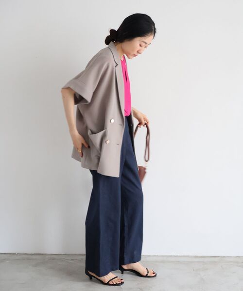 le.coeur blanc(ルクールブラン)の「麻ワイドクロップドパンツ(その他パンツ・レディース・ブラウン/レッド/ネイビー/ベージュ・36/38)」の15枚目の写真