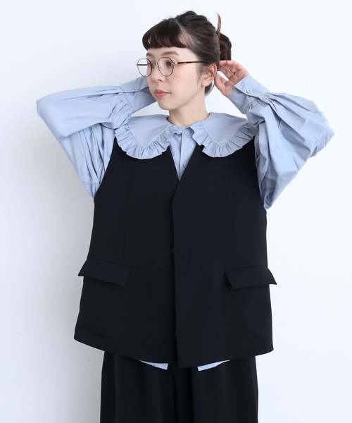 I am I in fact...(アイアムアイインファクト)の「RAT VEST(ベスト・レディース・グレー/ブラック・FREE)」の1枚目の写真