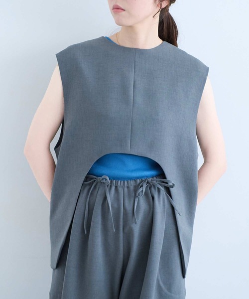 I am I in fact...(アイアムアイインファクト)の「RAT VEST(ベスト・レディース・グレー/ブラック・FREE)」の3枚目の写真