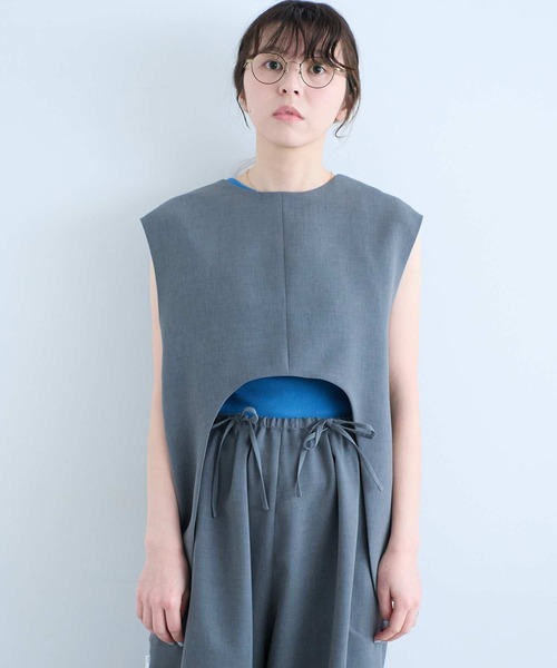 I am I in fact...(アイアムアイインファクト)の「RAT VEST(ベスト・レディース・グレー/ブラック・FREE)」の4枚目の写真