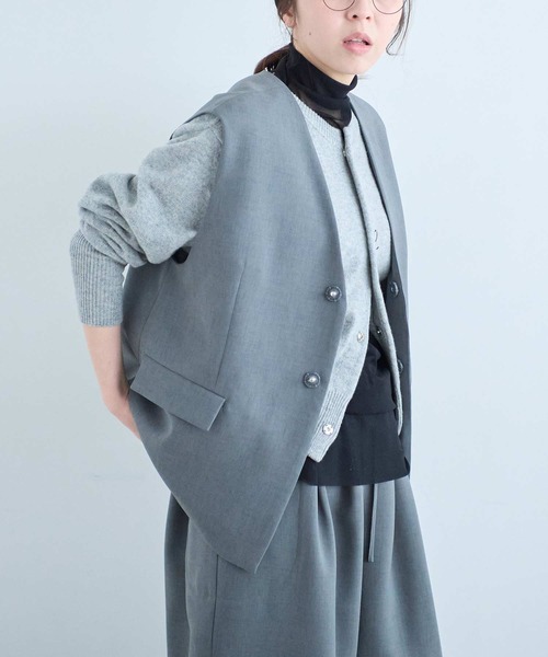 I am I in fact...(アイアムアイインファクト)の「RAT VEST(ベスト・レディース・グレー/ブラック・FREE)」の8枚目の写真