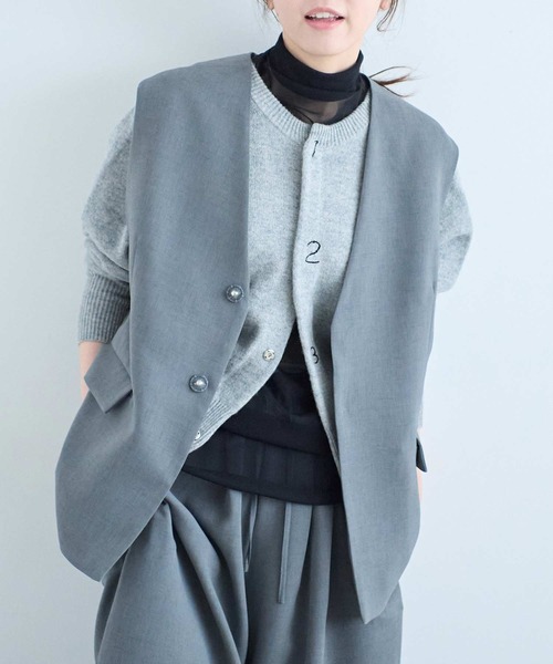 I am I in fact...(アイアムアイインファクト)の「RAT VEST(ベスト・レディース・グレー/ブラック・FREE)」の9枚目の写真