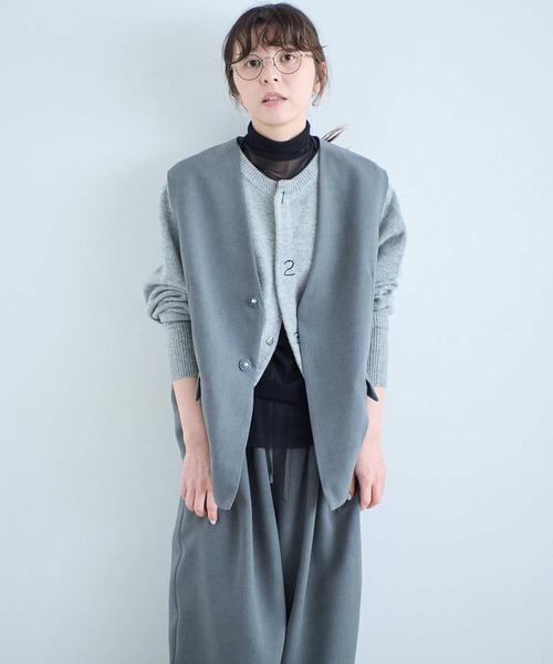 I am I in fact...(アイアムアイインファクト)の「RAT VEST(ベスト・レディース・グレー/ブラック・FREE)」の10枚目の写真