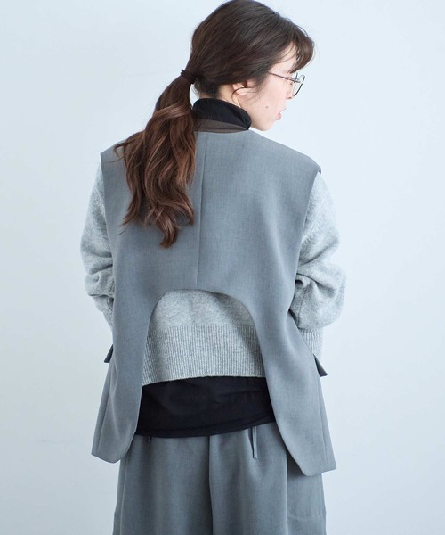 I am I in fact...(アイアムアイインファクト)の「RAT VEST(ベスト・レディース・グレー/ブラック・FREE)」の11枚目の写真