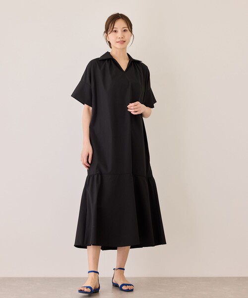 Jayro(ジャイロ)の「シャツティアードワンピース(シャツワンピース・レディース・レッド/ブラック/ブルー・38)」の4枚目の写真