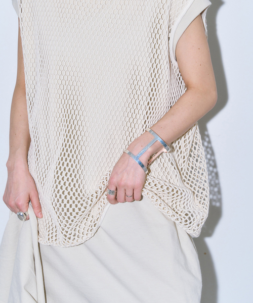 CITYSHOP(シティーショップ)の「COTTON MESH TANK TOP:カットソー(Tシャツ/カットソー・レディース・ブラック/ベージュ・FREE)」の13枚目の写真