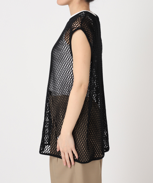 CITYSHOP(シティーショップ)の「COTTON MESH TANK TOP:カットソー(Tシャツ/カットソー・レディース・ブラック/ベージュ・FREE)」の18枚目の写真