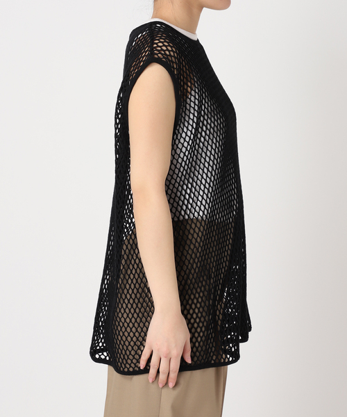 CITYSHOP(シティーショップ)の「COTTON MESH TANK TOP:カットソー(Tシャツ/カットソー・レディース・ブラック/ベージュ・FREE)」の20枚目の写真