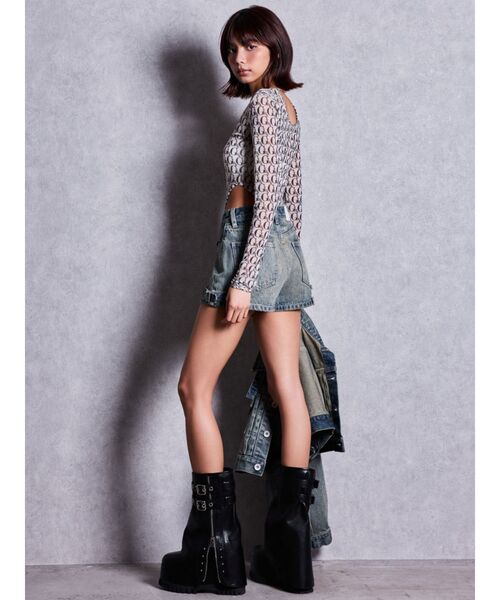 GYDA（ジェイダ）の「GYDA SHEER BODY SUIT（Tシャツ/カットソー・レディース・ブラック/オフホワイト・FREE）」の5枚目の写真