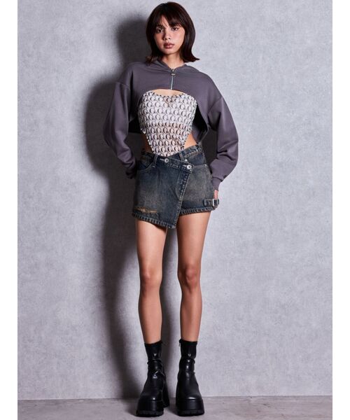 GYDA（ジェイダ）の「GYDA SHEER BODY SUIT（Tシャツ/カットソー・レディース・ブラック/オフホワイト・FREE）」の7枚目の写真