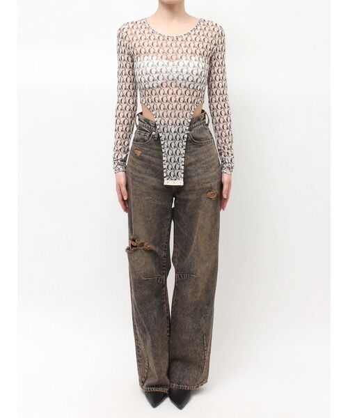 GYDA（ジェイダ）の「GYDA SHEER BODY SUIT（Tシャツ/カットソー・レディース・ブラック/オフホワイト・FREE）」の15枚目の写真