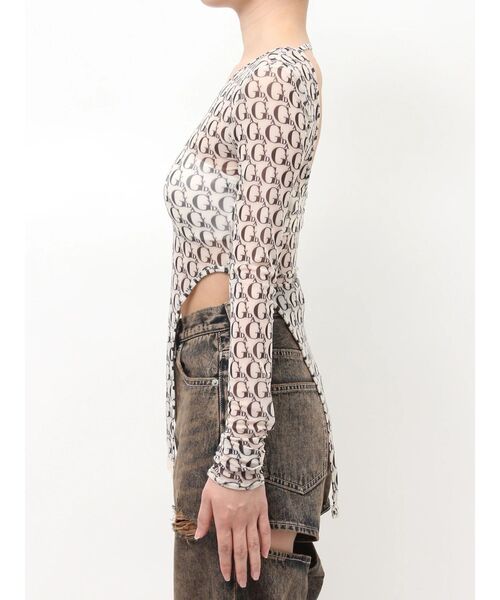 GYDA（ジェイダ）の「GYDA SHEER BODY SUIT（Tシャツ/カットソー・レディース・ブラック/オフホワイト・FREE）」の16枚目の写真