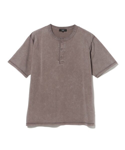BEAMS HEART（ビームスハート）の「コットン天竺 ヘンリーネック カットソー（Tシャツ/カットソー・メンズ・ブラウン/サックスブルー・SMALL/MEDIUM/LARGE）」の3枚目の写真