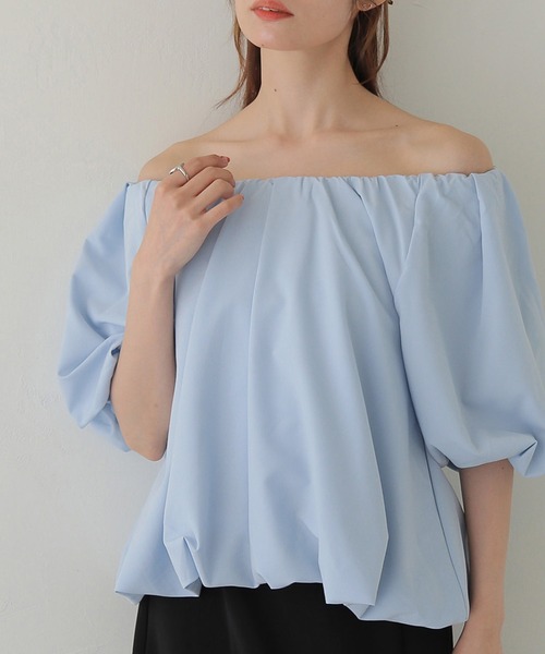 CLEIO】2WAYバルーンドレープブラウス 2WAY BALLOON DRAPE BLOUSE（T