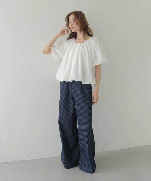 CLEIO(クレイオ)の「【CLEIO】2WAYバルーンドレープブラウス 2WAY BALLOON DRAPE BLOUSE(Tシャツ/カットソー・レディース・アイボリー/ライトブルー/ブラック・FREE)」の9枚目の写真